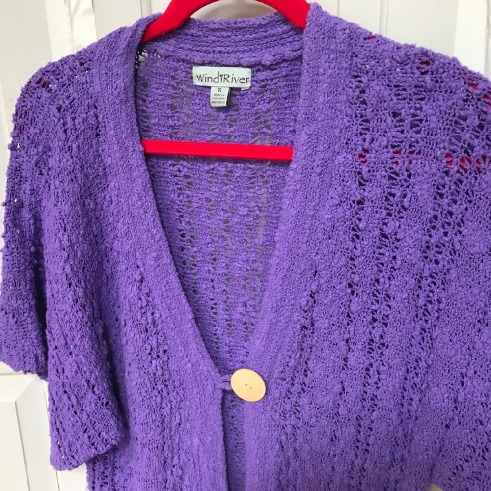WindiRiver Purple Women's Soft Cardigan Sweater - Picture 11 of 16
